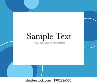 Blue image modern illustration frame