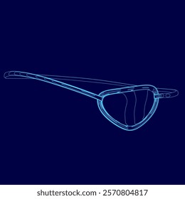 Blue image of a pirate's eyepatch with a blurry outline. The eyepatch is made of a mesh material and is worn on the left side of the face