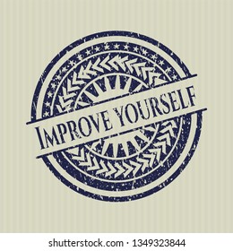Blue Improve yourself distress with rubber seal texture