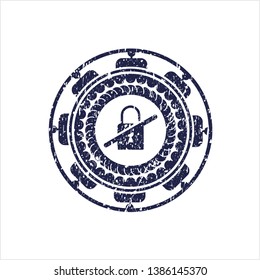 Blue inaccessible icon inside rubber seal