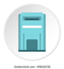 Blue inbox icon. Flat illustration of blue inbox vector icon for web