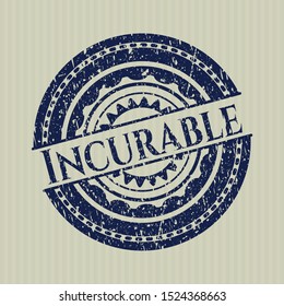Blue Incurable rubber grunge texture stamp