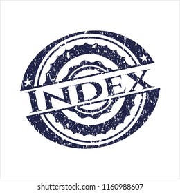 Blue Index distress rubber stamp with grunge texture