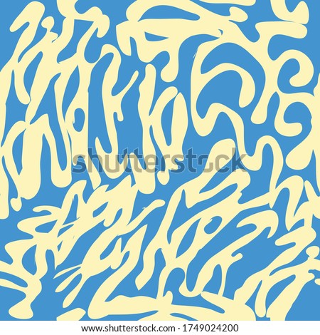blue indigo patter 70's style abstract rapport pattern