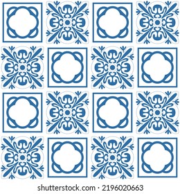 Patrón cuadrado azul Azulejo azulejos para decoración interior