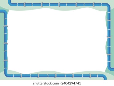 blue industrial pipeline frame illustration