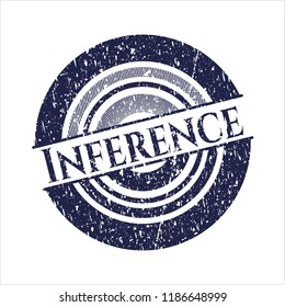 Blue Inference distressed rubber stamp with grunge texture