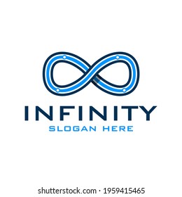 blue infinite logo design Vector