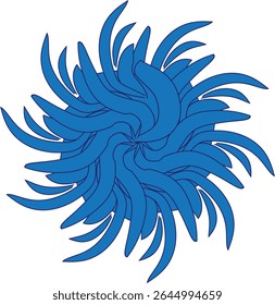 Blue Infinity Flower  Ornate Circular Mandala Multicolored Designs