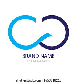 icono azul infinito logotipo