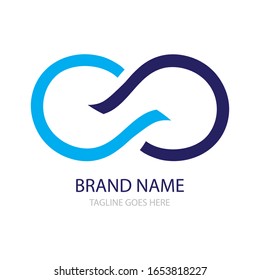 blue infinity icon logo vector