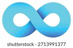Blue infinity loop. Eternity symbol vector illustration