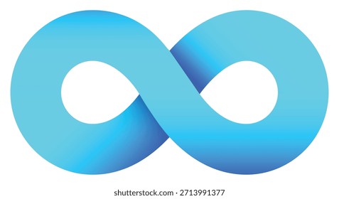 Bucle infinito azul. Símbolo de la eternidad Ilustración vectorial