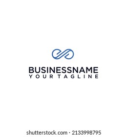 diseño de logotipo minimalista con infinito azul