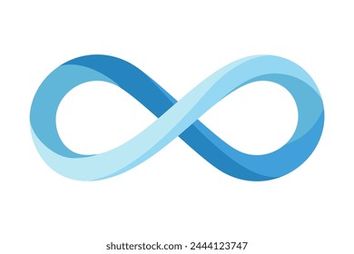 Blue infinity symbol for autism awareness concept in 3D vector