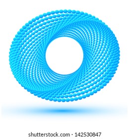 blue infinity symbol with dots, abstract dotted illustration, business & technology concept abstract icon