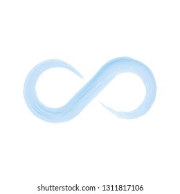 Blue infinity symbol icon. Hand drawn watercolor vectori illustration.