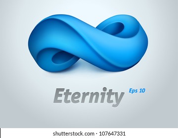 Blue infinity symbol. Vector