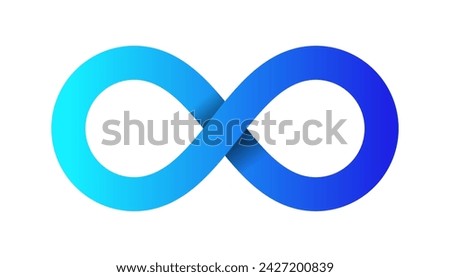 Blue infinity vector isolated on white background.