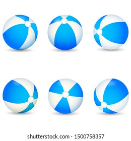 Blue inflatable ball for playing in different angles