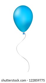 Blue inflatable balloon on white