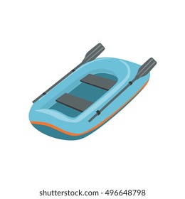 Blue Inflatable Dinghy Type Of Boat Icon