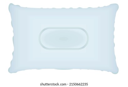 Blue inflatable  pillow. vector illustration