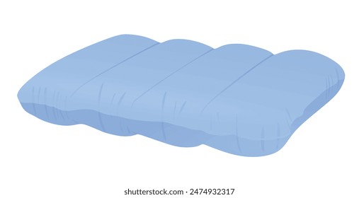 Almohada inflable azul. Ilustración vectorial