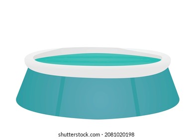 Blue inflatable pool. vector illustration