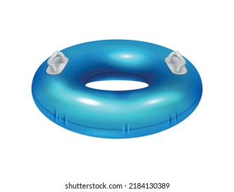 Blue Inflatable Ring Side View On Stock Vector (Royalty Free ...