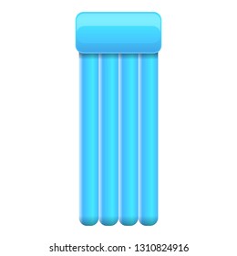 Blue inflated mattress icon. Cartoon of blue inflated mattress vector icon for web design isolated on white background