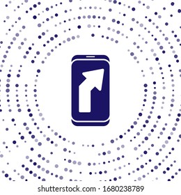 Blaue Infografik der Stadtplan-Navigationssymbol einzeln auf weißem Hintergrund. Design des mobilen App Interface-Konzepts. Geolacationskonzept. Abstrakte Kreis Zufallspunkte. Vektorillustration-Illustration