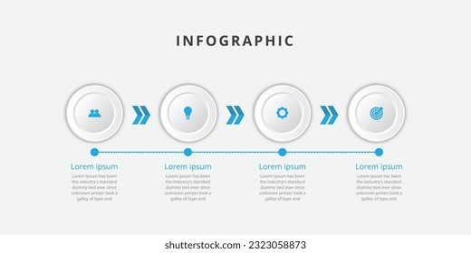 Blue Infographic element with icon 4 options