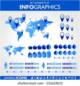 Blue infographic set