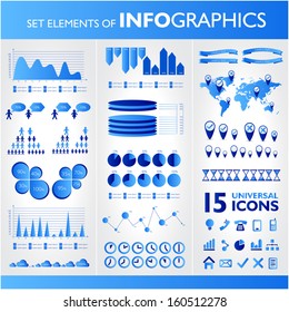 Blue infographic set 