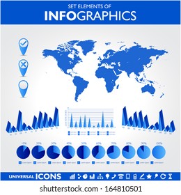 Blue infographic set