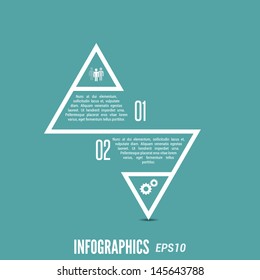 Blue infographic with white triangles. vector eps 10.