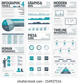 Blue infographics vector elements for business infographs