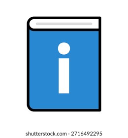 Icono de guía de información azul. Vector.
