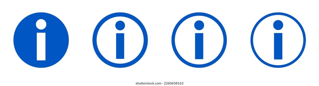 Blue Information icon set. Guidance. Vector.