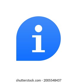 Blue information icon vector. Faq and support icon symbol illustration
