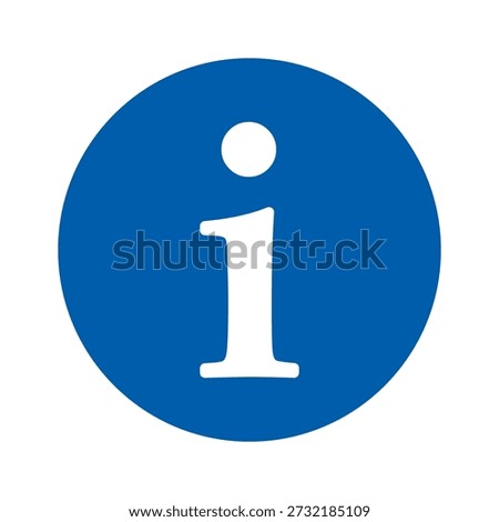 Blue Information Icon Vector Illustration. Flat Round Info Symbol Isolated on White Background. Simple Help, FAQ and Support Button for Modern Web Interface and App UI Design.