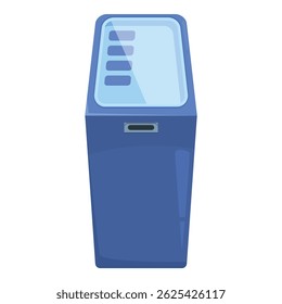 Blue information kiosk is showing important data on its display
