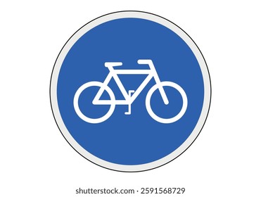 Blue information sign with bicycle silhouette