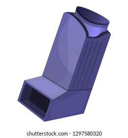 Blue inhaler icon. Cartoon of blue inhaler vector icon for web design isolated on white background
