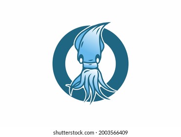 Blue initial letter O with squid design
