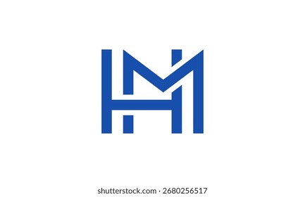 Letras iniciales azules HM Logo Monogram H M