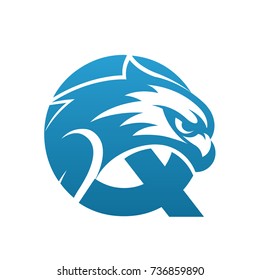 Blue Initial D Hawk Face Logo Stock Vector (royalty Free) 736859962 