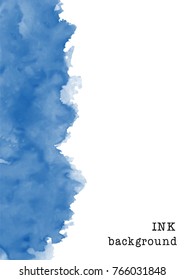 Blue ink abstract background design.