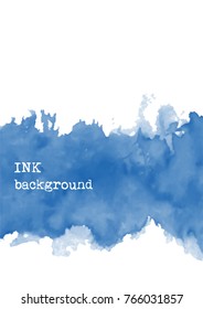 Blue ink abstract background design.